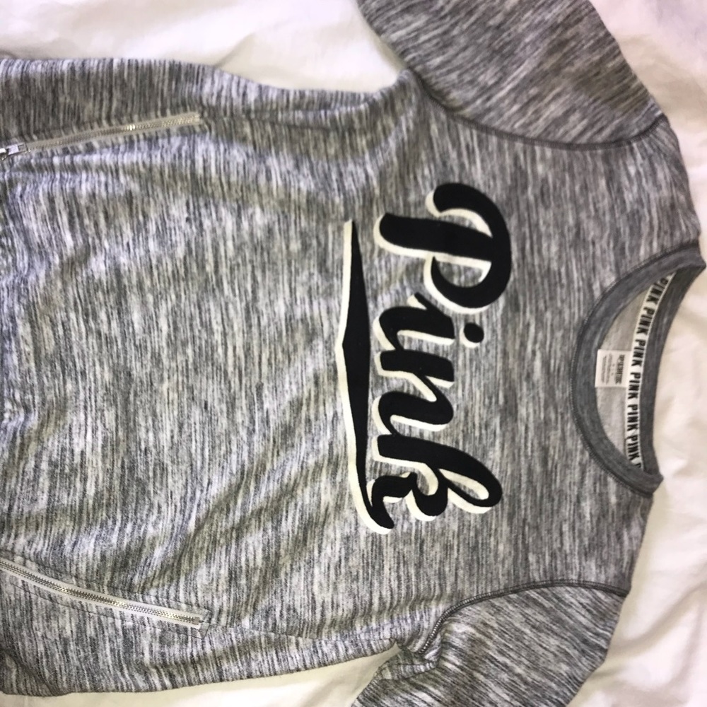 Grey PINK Crewneck